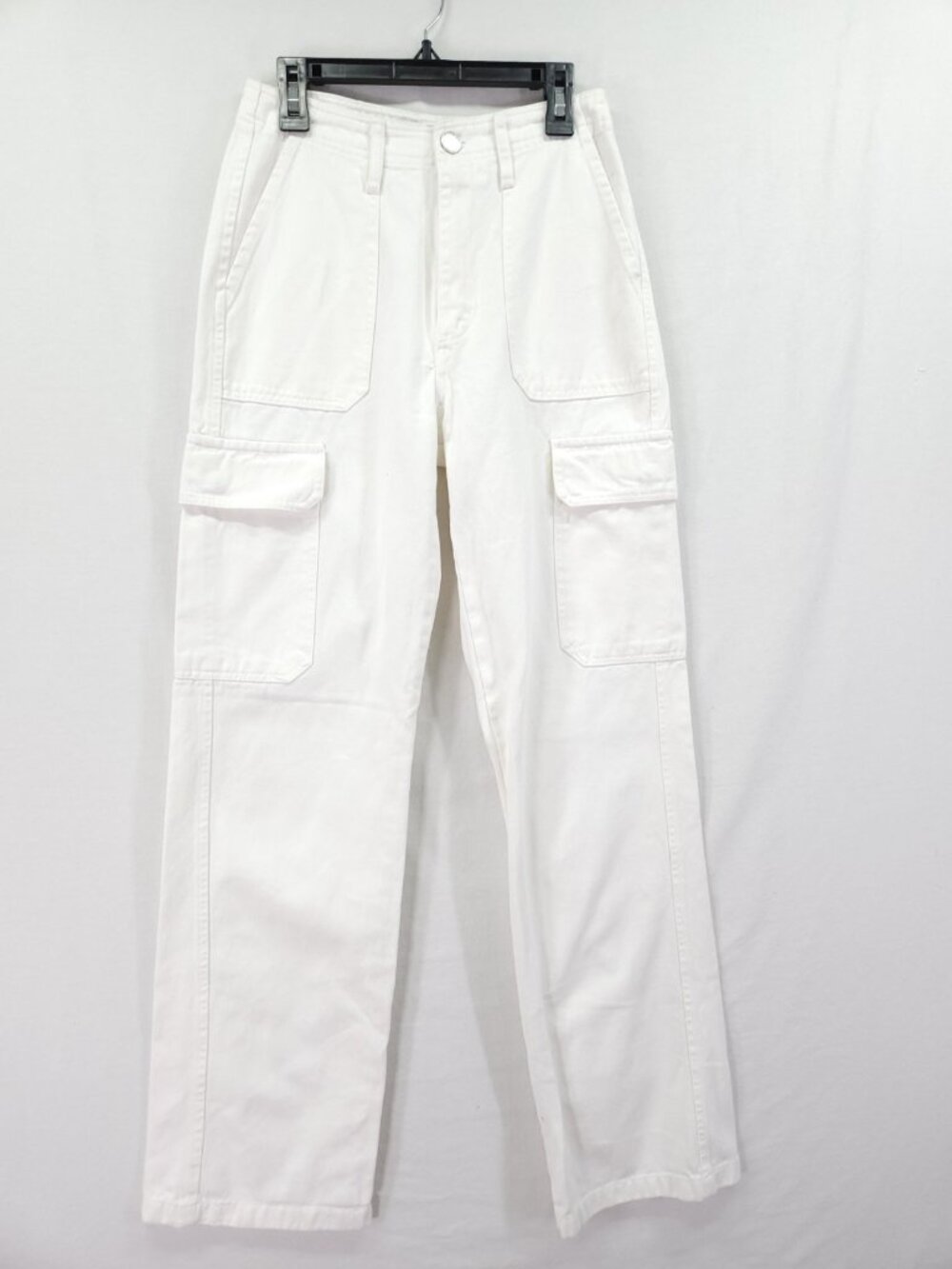 Zara Womens High Rise Cargo Pants Size 0 25x29 Straight Wide Leg Utility Pocket